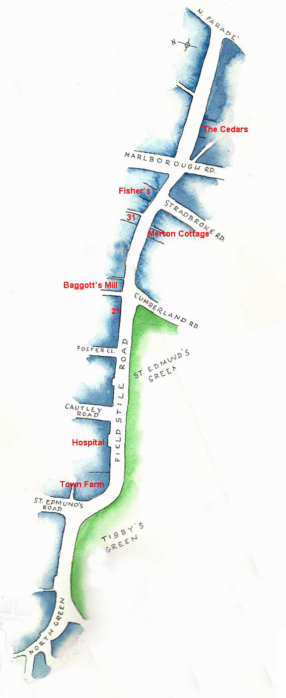 Map of Field Stile Road