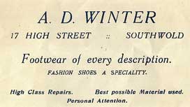 Advertisement for Winter shoe repairs