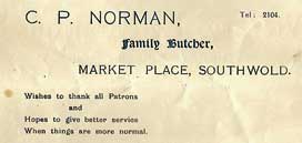 1946 advert for C P Norman